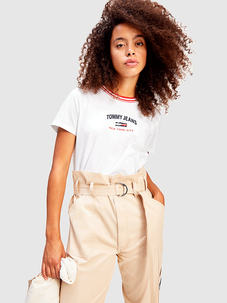 T-Shirt Woman White Tommy Jeans
