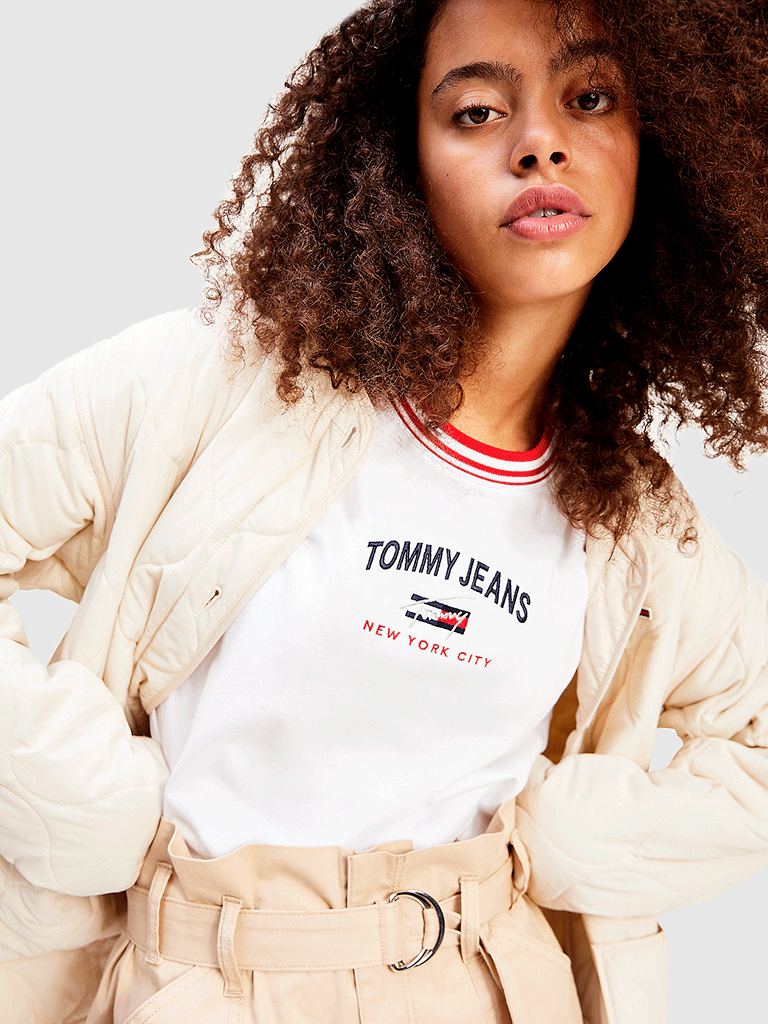 T-Shirt Woman White Tommy Jeans