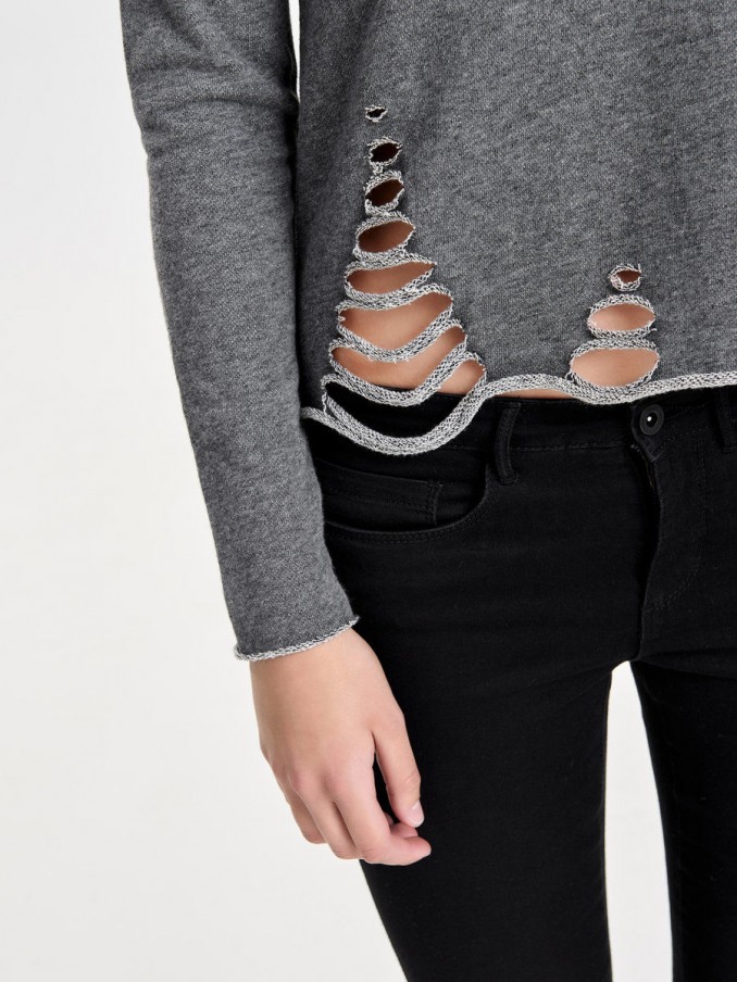 Sweatshirt Mujer Gris Only