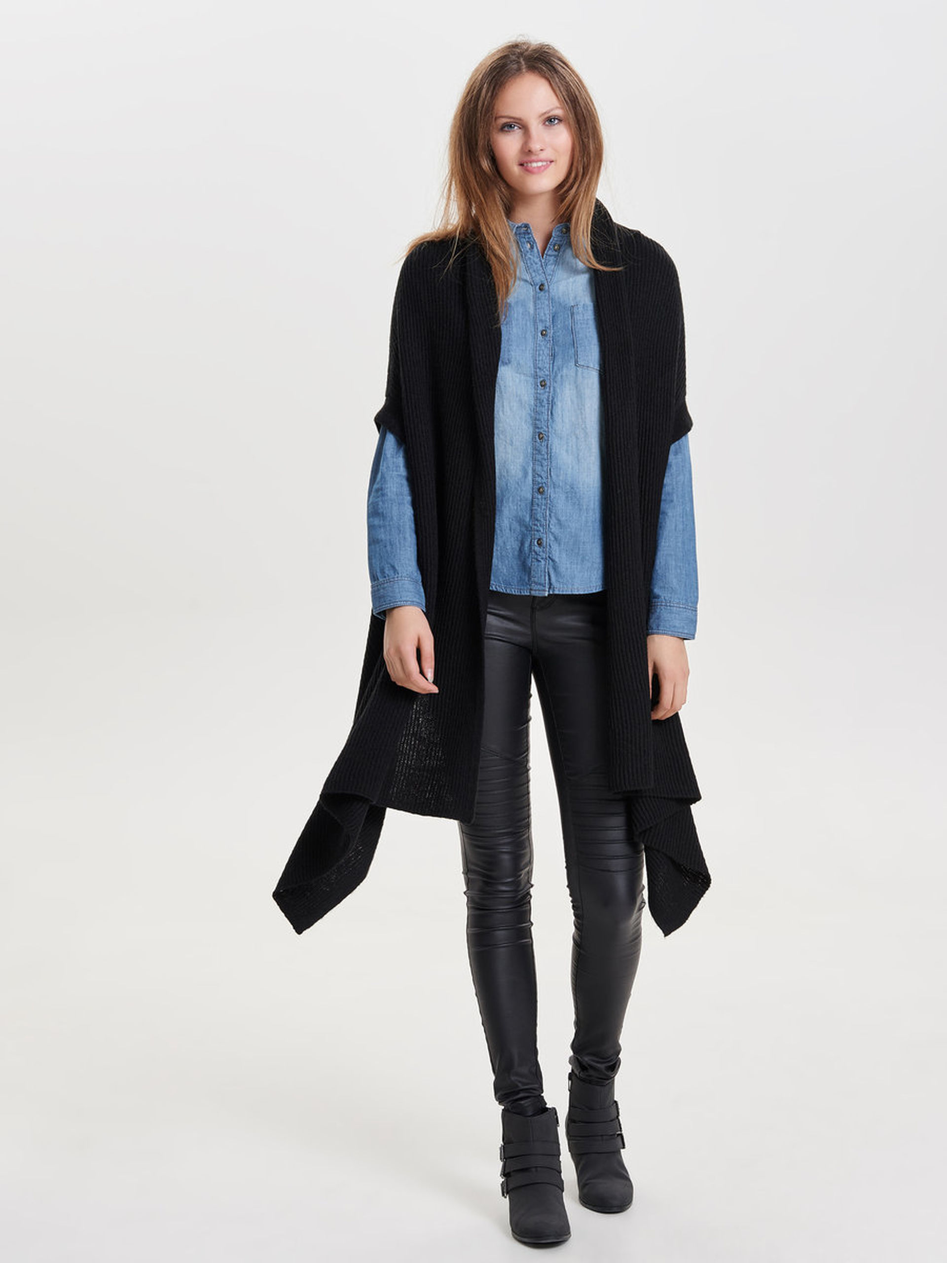 Poncho Mujer Negro Only