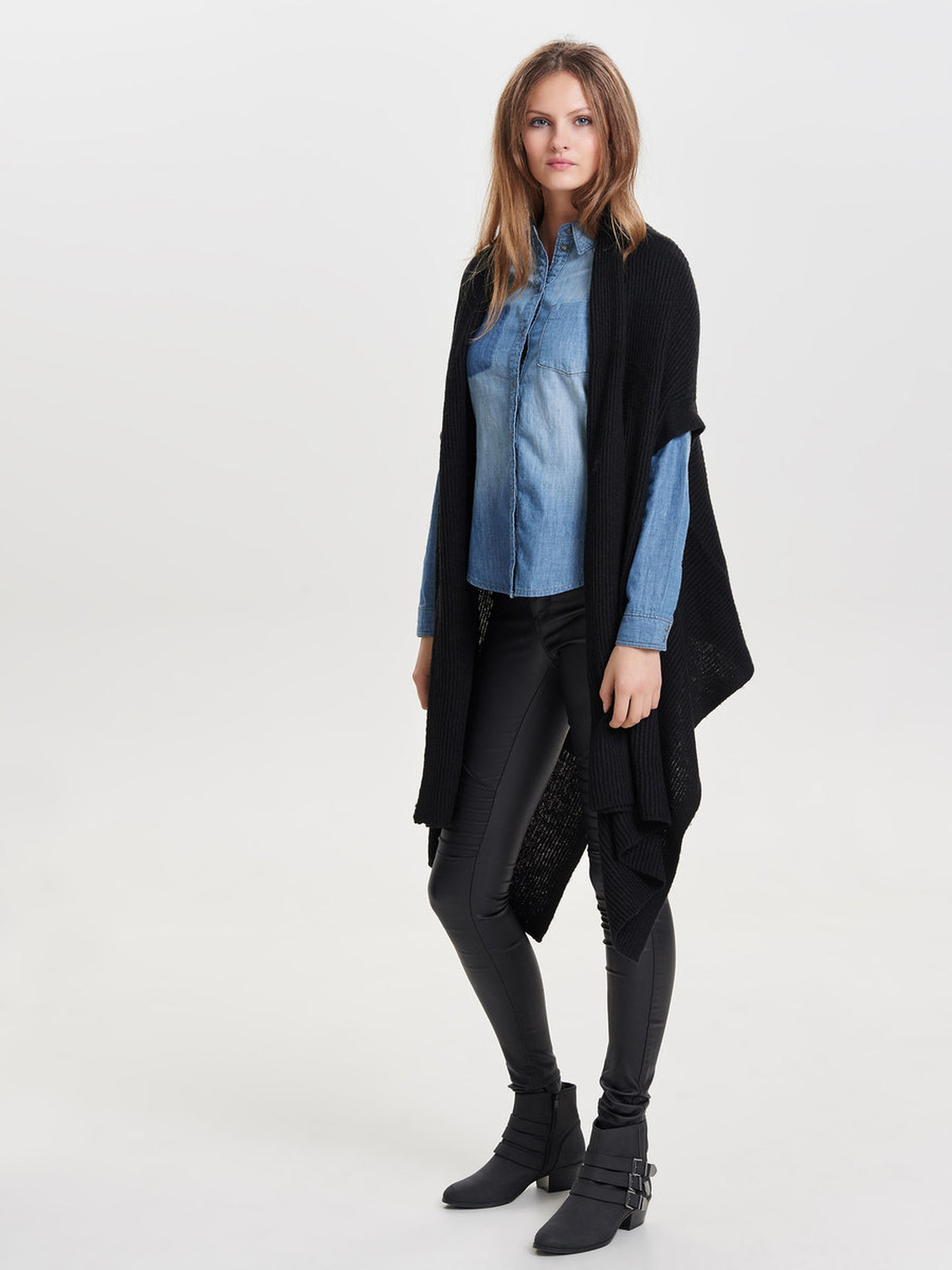 Poncho Mujer Negro Only