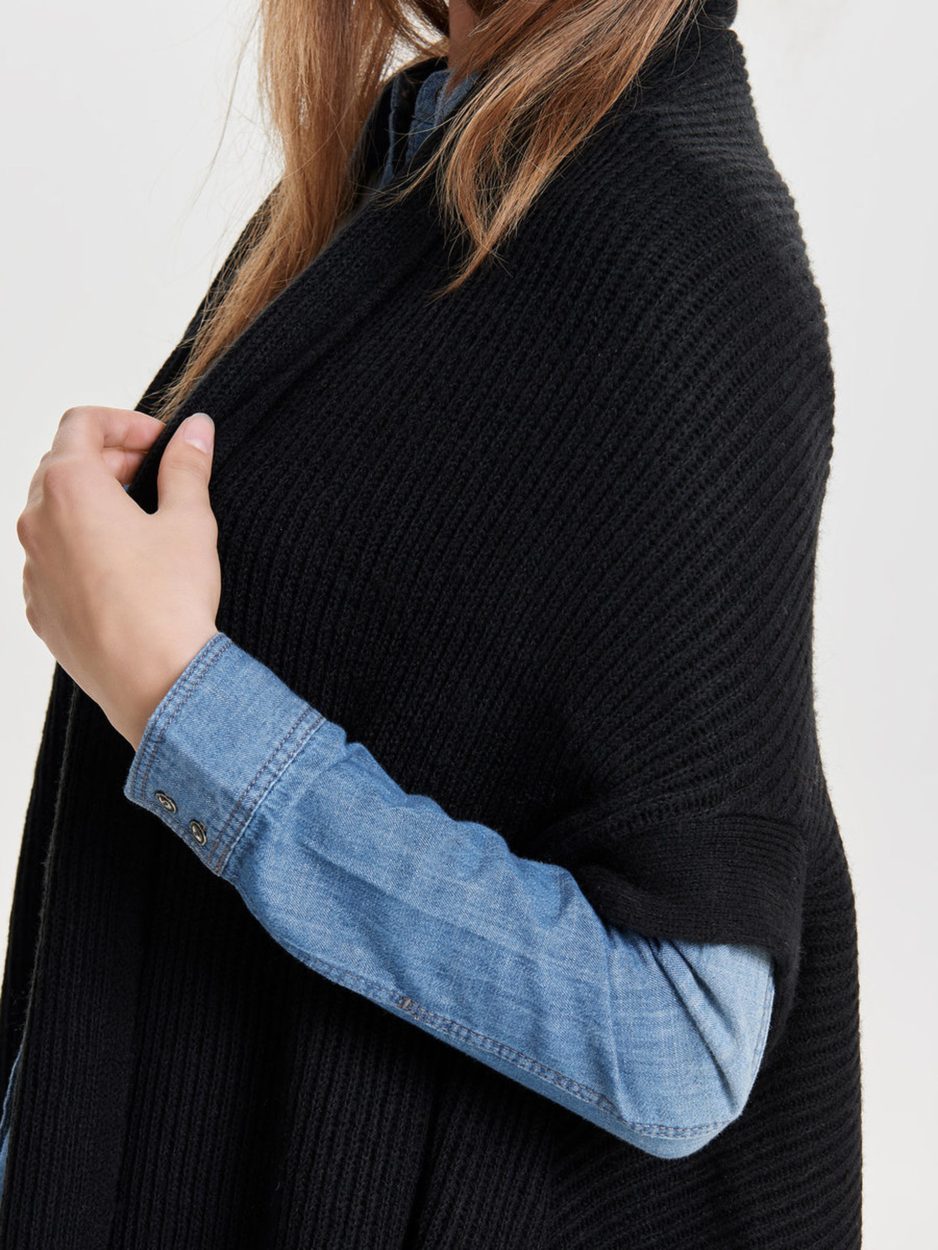 Poncho Mujer Negro Only