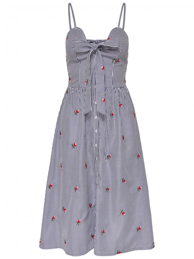 Vestido Mujer Raya Azul Only