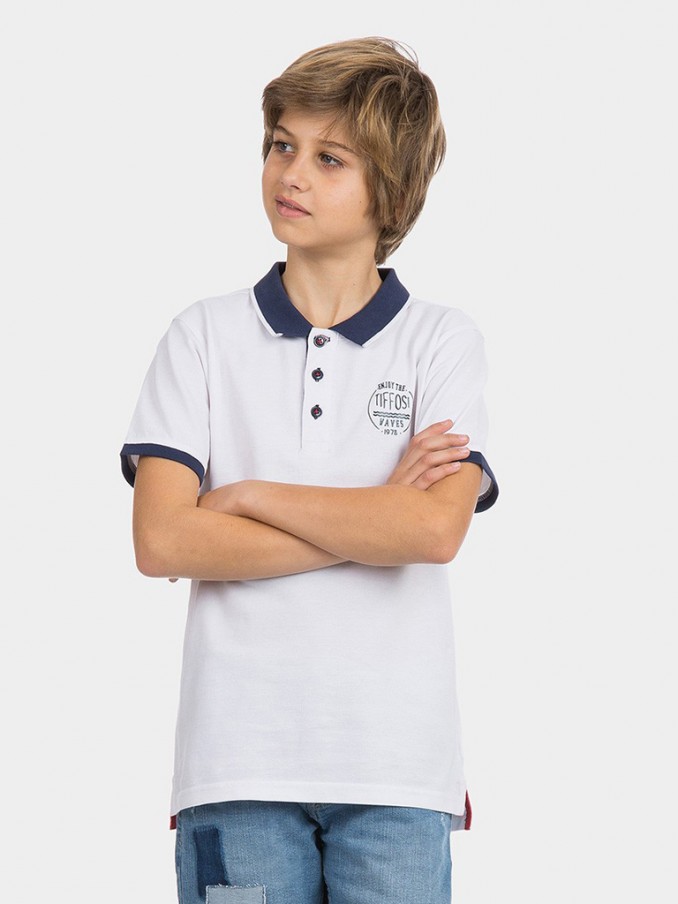 Polo Shirt Boy White Tiffosi Kids