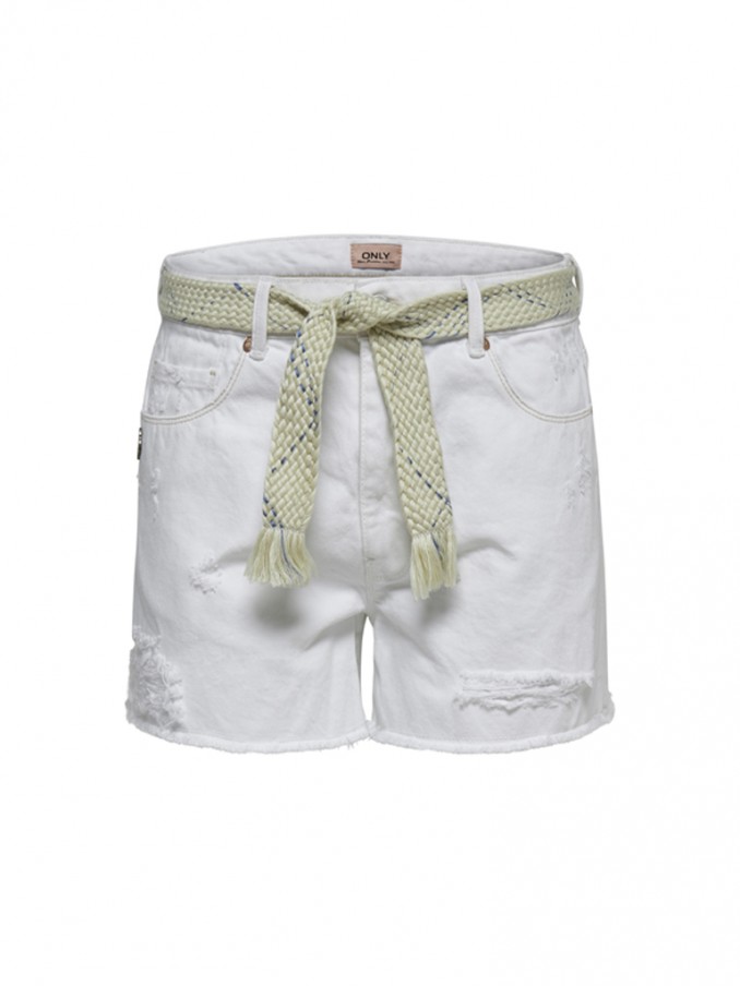 Pantalones Cortos Mujer Blanco Only