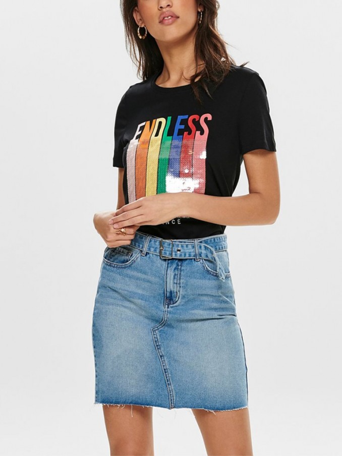 Camiseta Mujer Negro Only