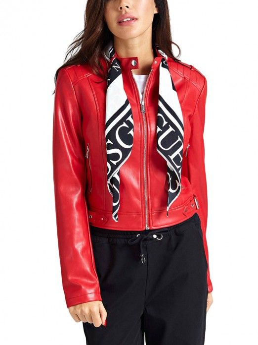 guess jacket red