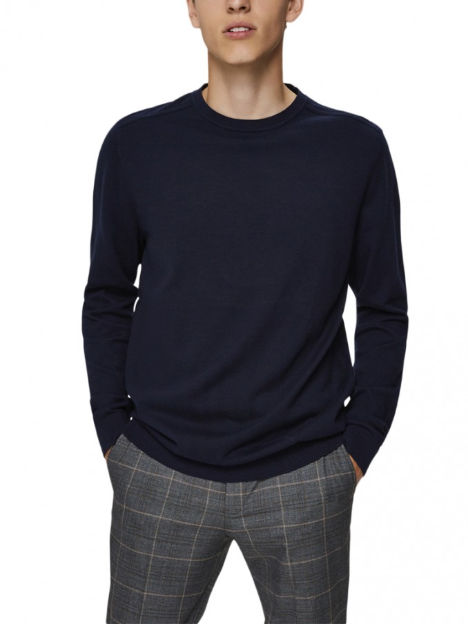 Knitwear Man Navy Blue Selected