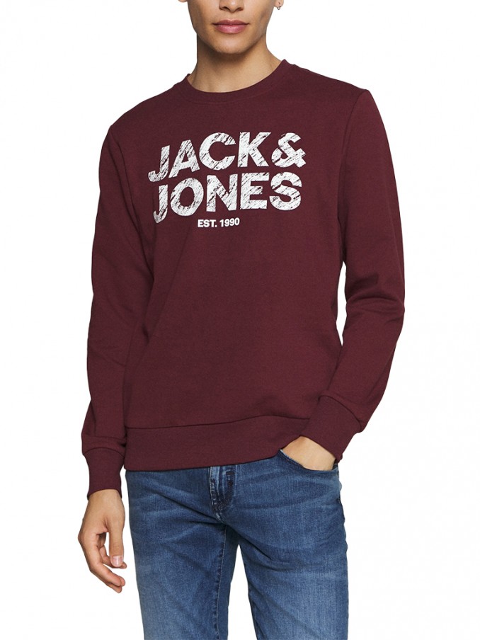 Sweatshirt Hombre Burdeos Jack & Jones