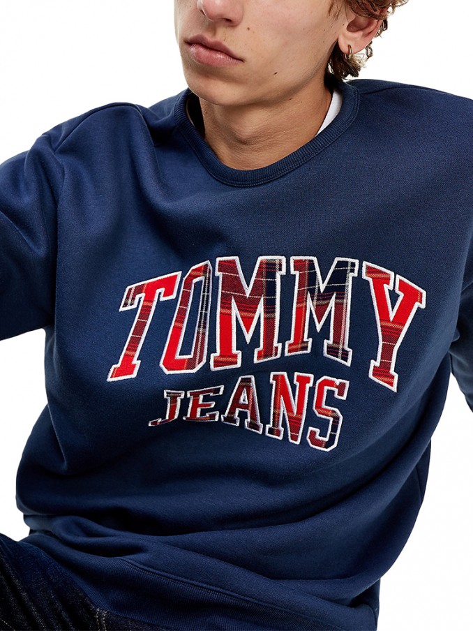 Sweatshirt Homem Plaid Tommy Jeans