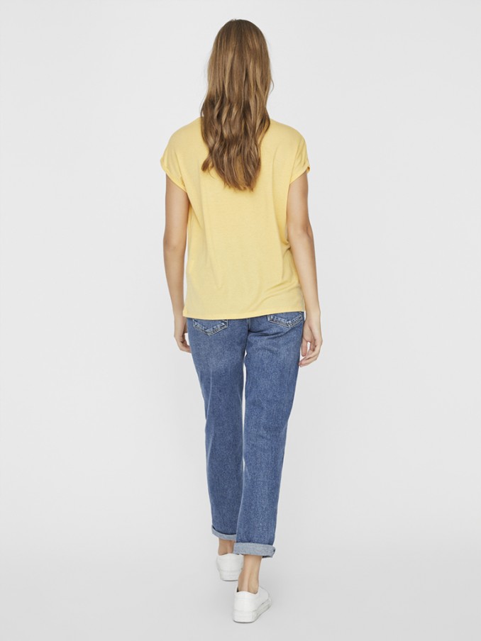 Camiseta Mujer Amarillo Vero Moda