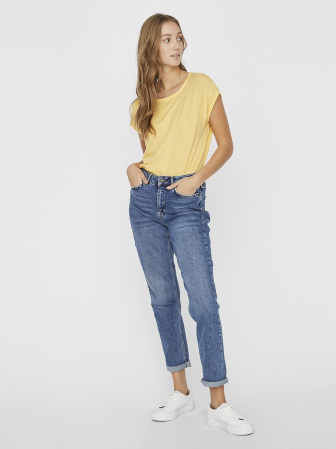 Camiseta Mujer Amarillo Vero Moda