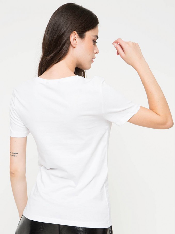 Camiseta Mujer Crema Only