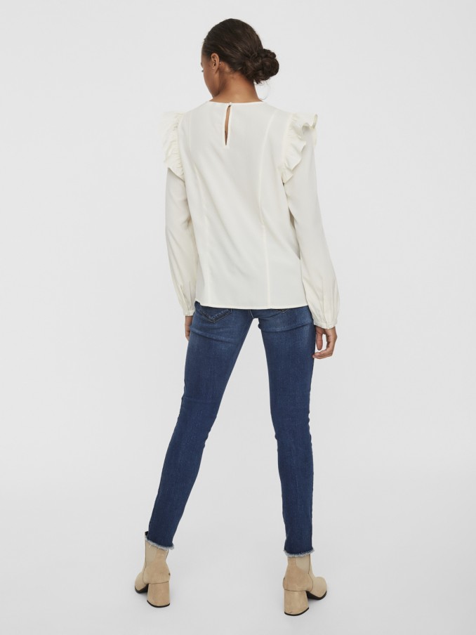 Blusa Mulher Inez Ls Frill Vero Moda