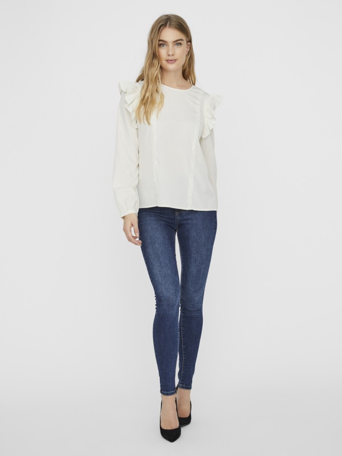 Blusa Mulher Inez Ls Frill Vero Moda