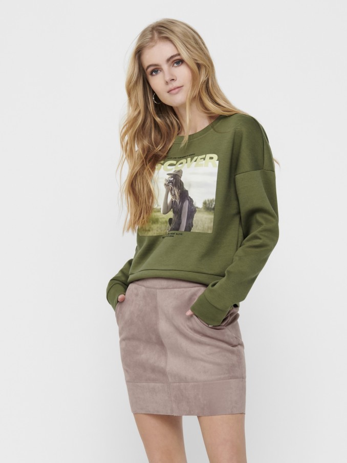 Sweatshirt Woman Green Only