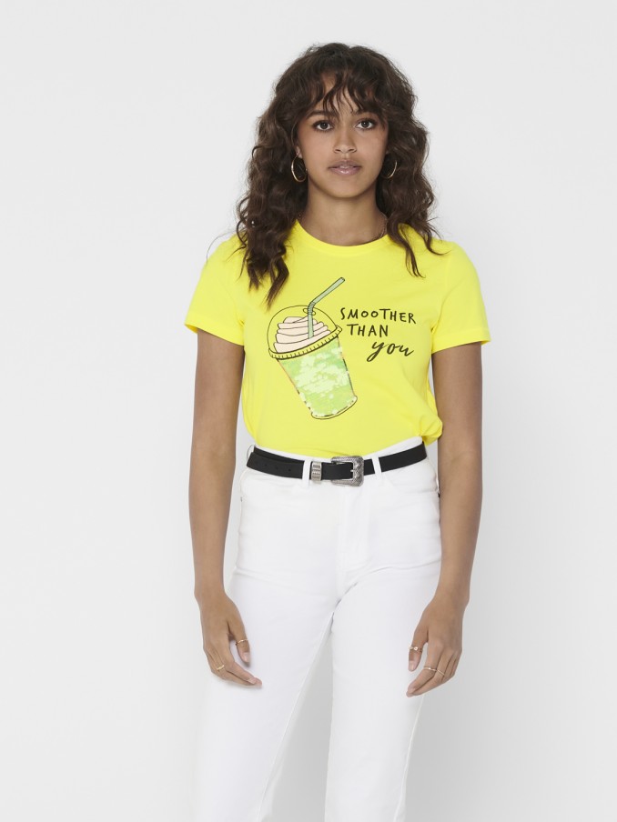 Camiseta Mujer Amarillo Only
