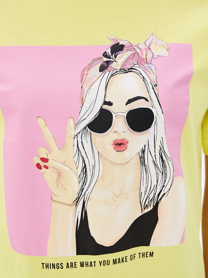 Camiseta Mujer Amarillo Only