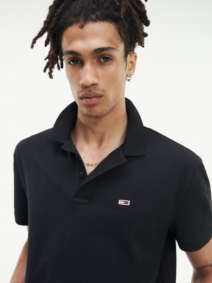 Polo Shirt Man Black Tommy Jeans