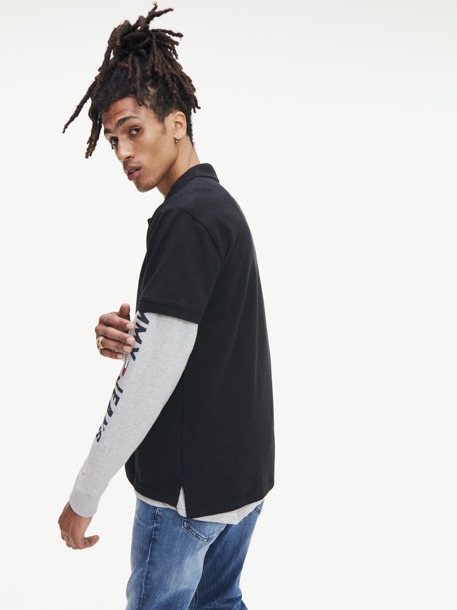 Polo Shirt Man Black Tommy Jeans