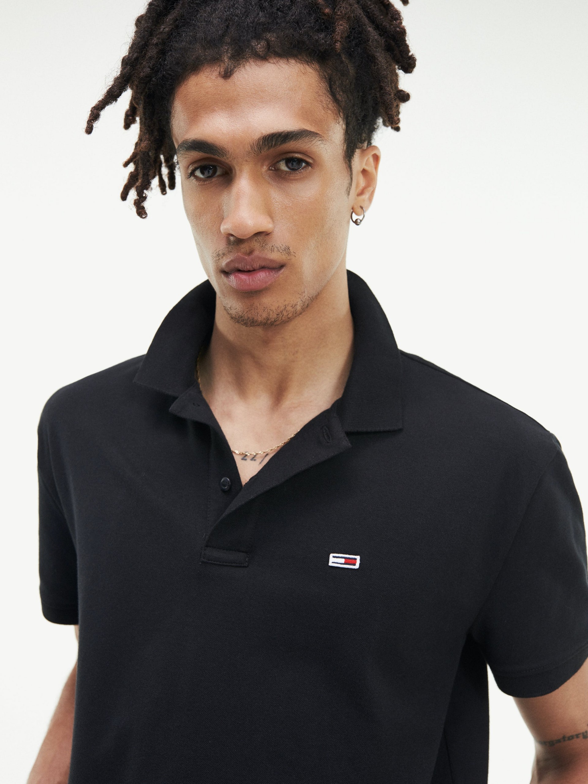 Polo Shirt Man Black Tommy Jeans