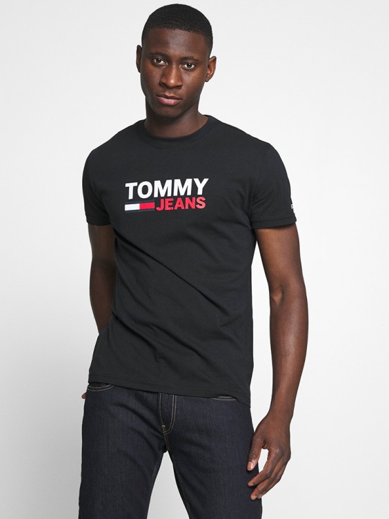 T Shirt Man Black Tommy Jeans Dm0Dm07843 DM0DM07843.2 Mellmak