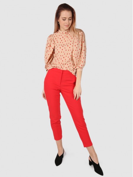 Pantalones Mujer Rojo Only