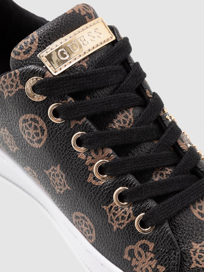 Tenis Mujer Casta�o Oscuro Guess