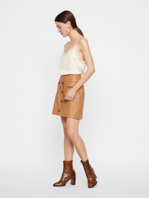 nederlag mesh varme Skirt Woman Light Brown Vero Moda - 10218026 | Mellmak