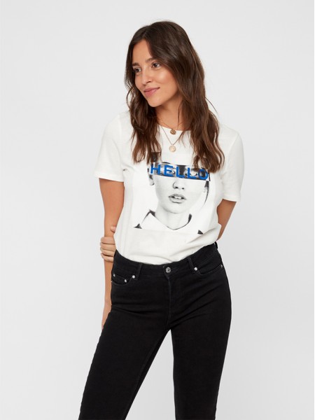 T-Shirt Woman Cream Vero Moda