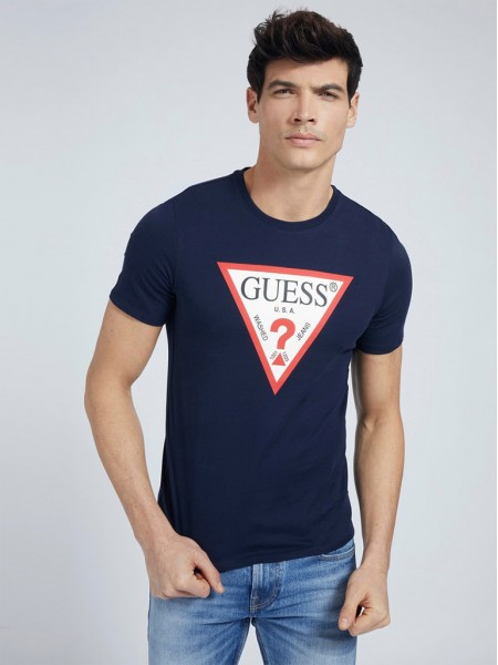 T-Shirt Man Navy Blue Guess