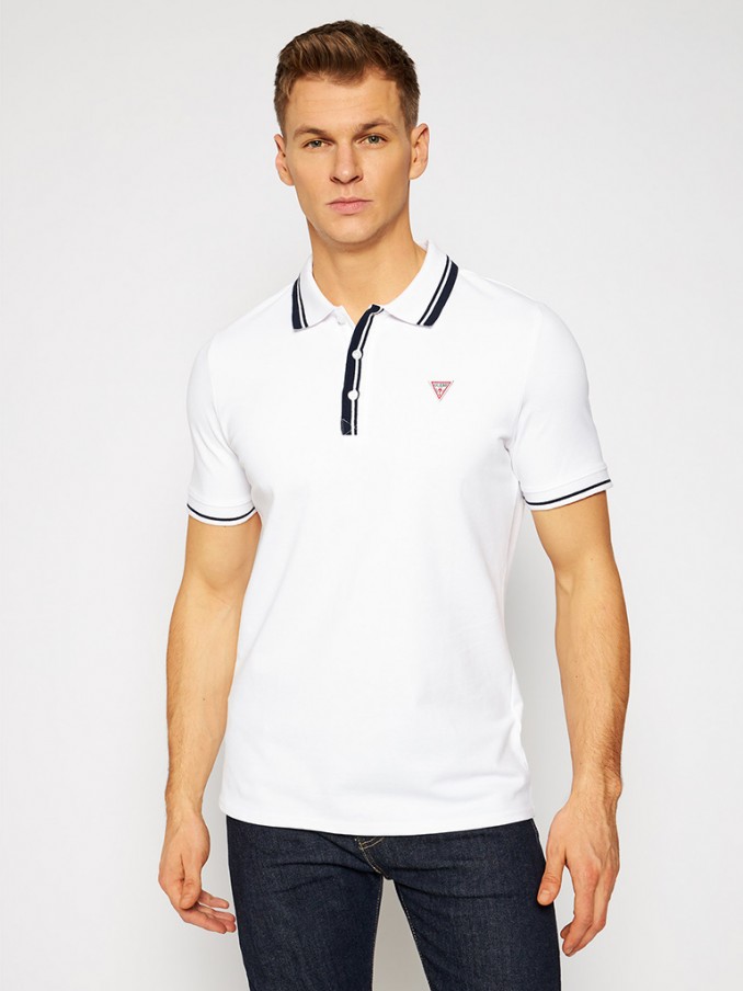 Polo Hombre Blanco Guess