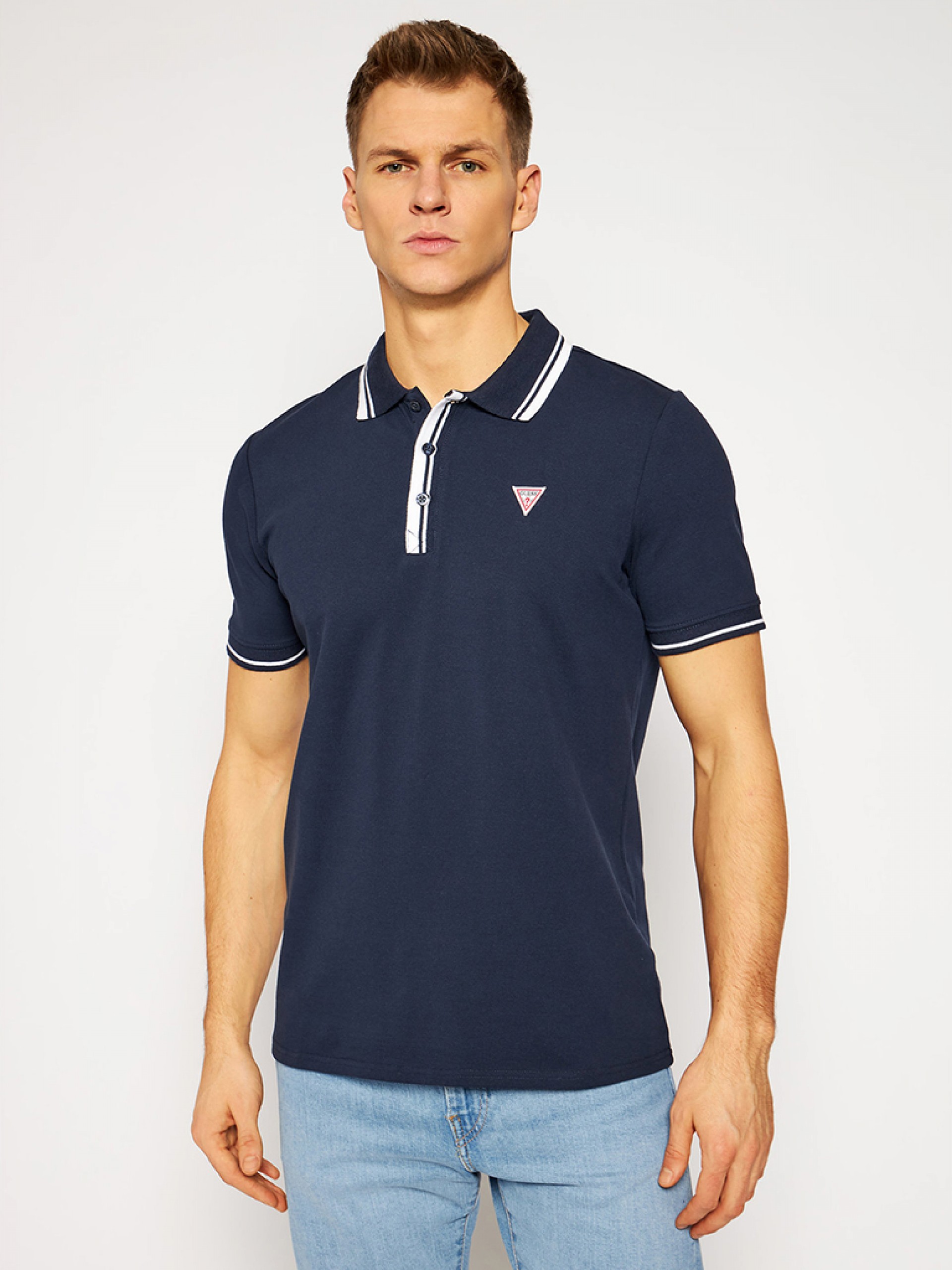 Polo Hombre Azul Marino Guess