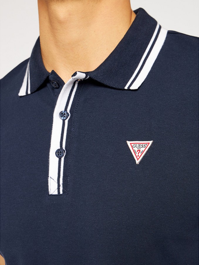 Polo Hombre Azul Marino Guess