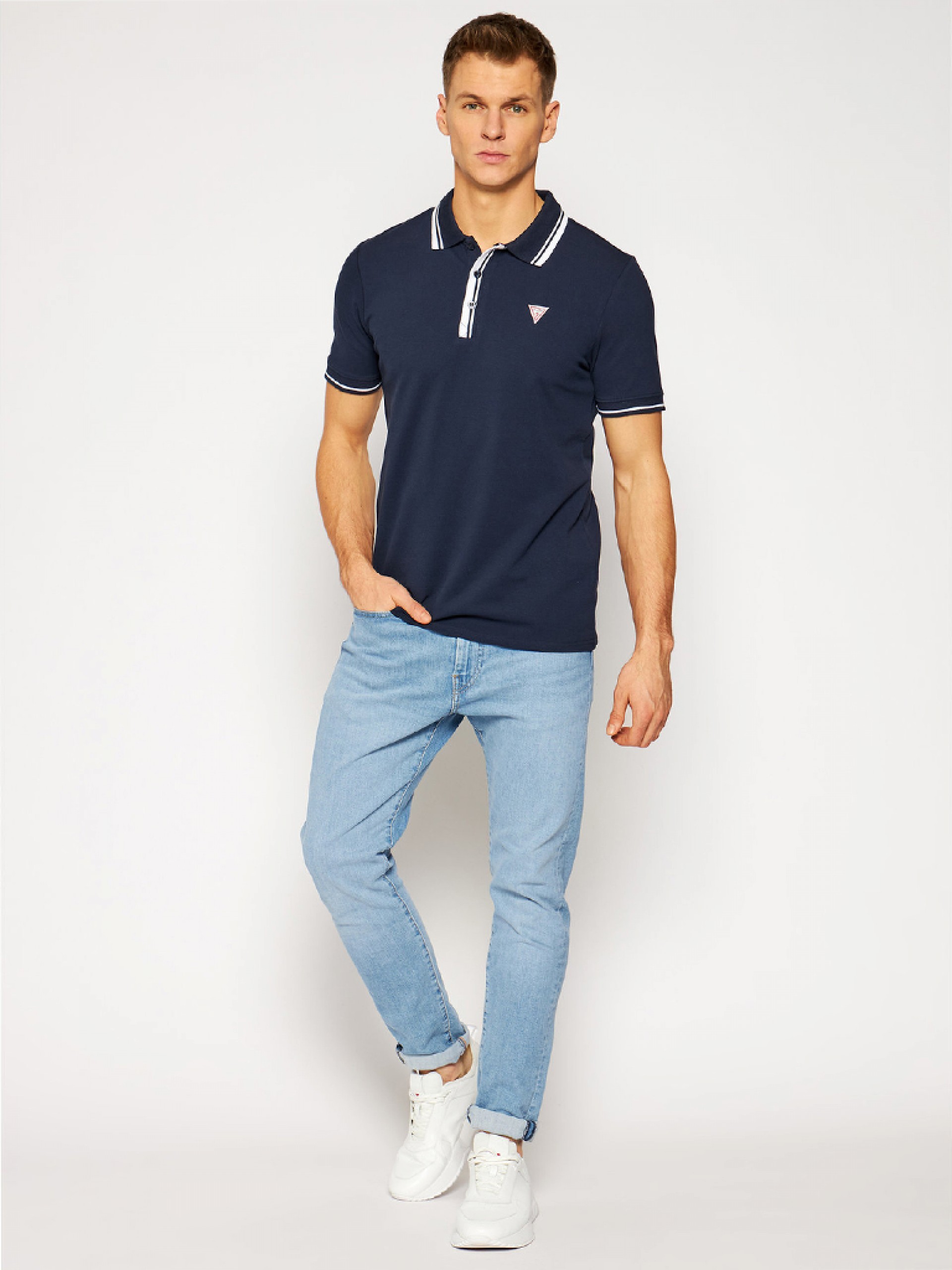Polo Hombre Azul Marino Guess