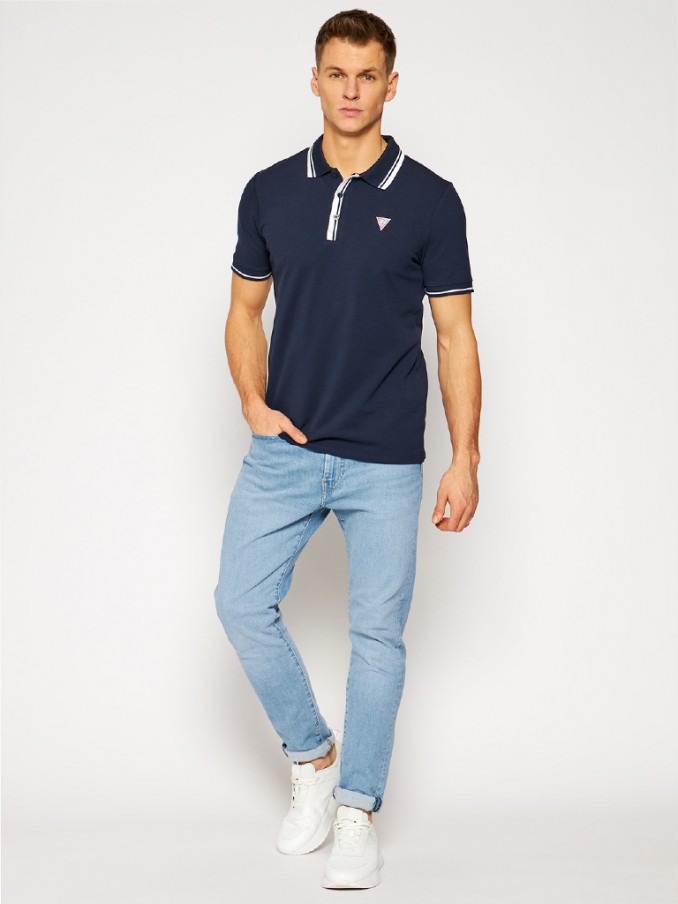 Polo Hombre Azul Marino Guess