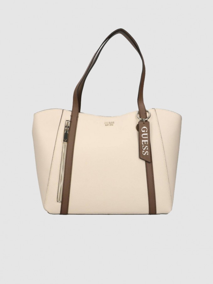 Handbag Woman Beige Guess