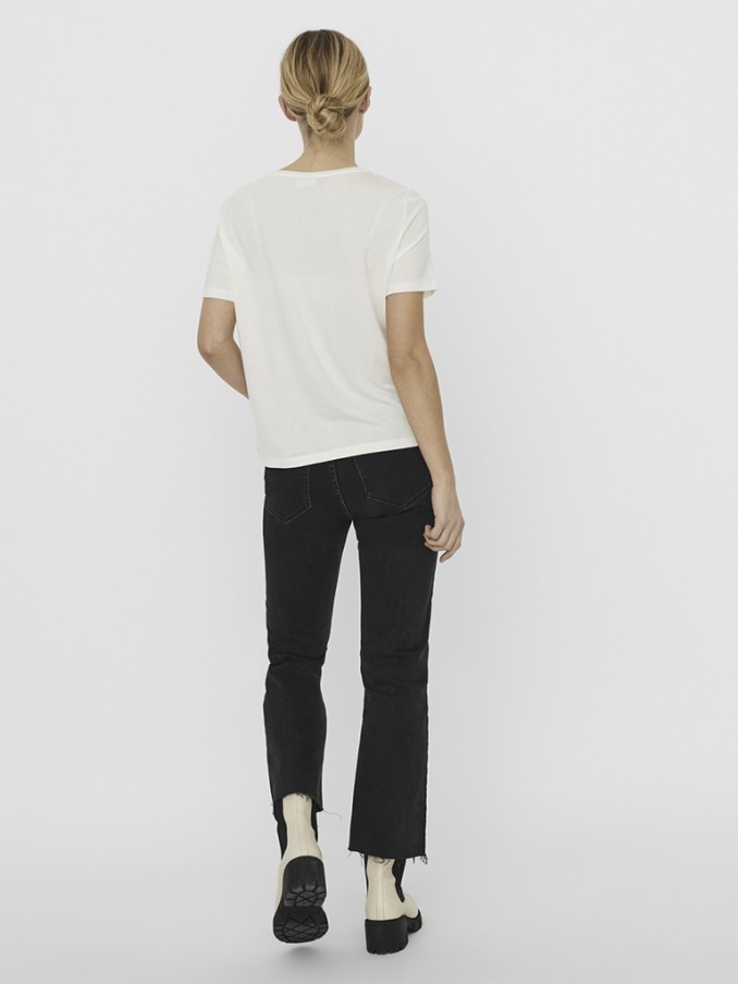 Camiseta Mujer Crema Vero Moda