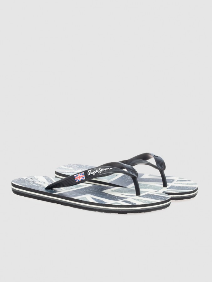 Flip Flops Man Black Pepe Jeans London