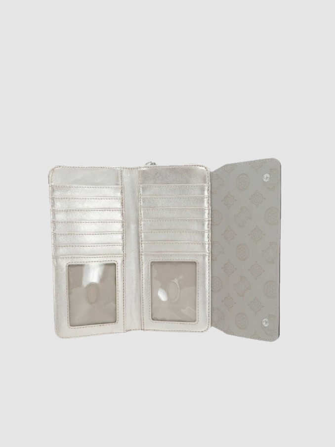 Billetera Mujer Gris Claro Guess