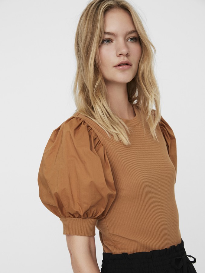 Camiseta Mujer Marrón Vero Moda