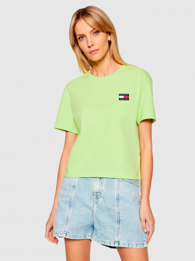 T-Shirt Woman Green Tommy Jeans