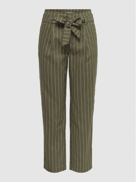 Pantalones Mujer Verde Only