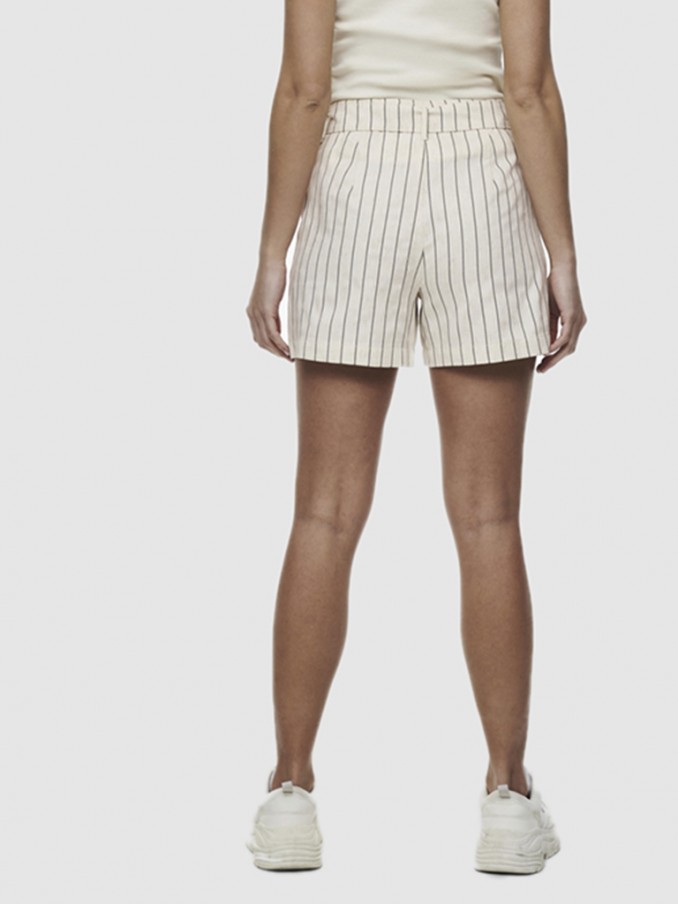 Pantalones Cortos Mujer Beige Only