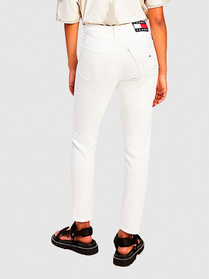 Pants Woman White Tommy Jeans