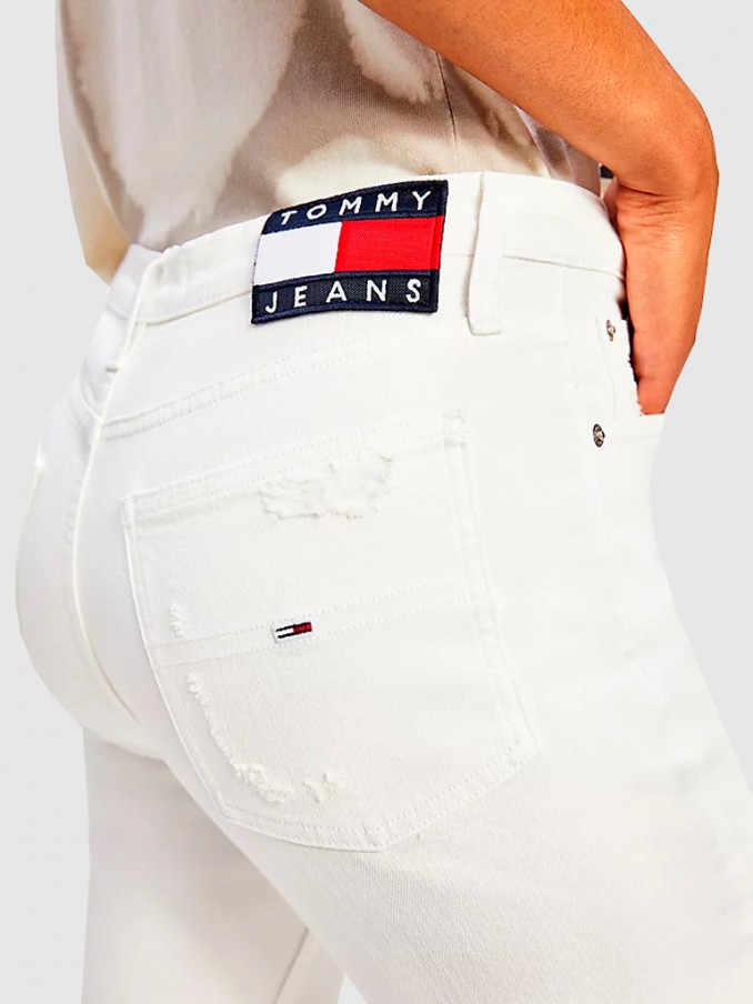 Pants Woman White Tommy Jeans