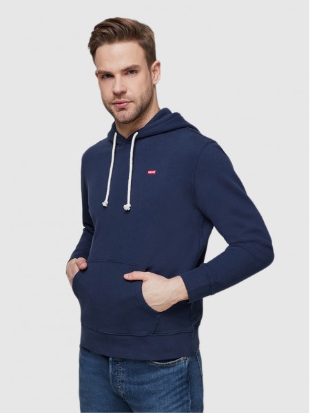 Sweatshirt Man Navy Blue Levis