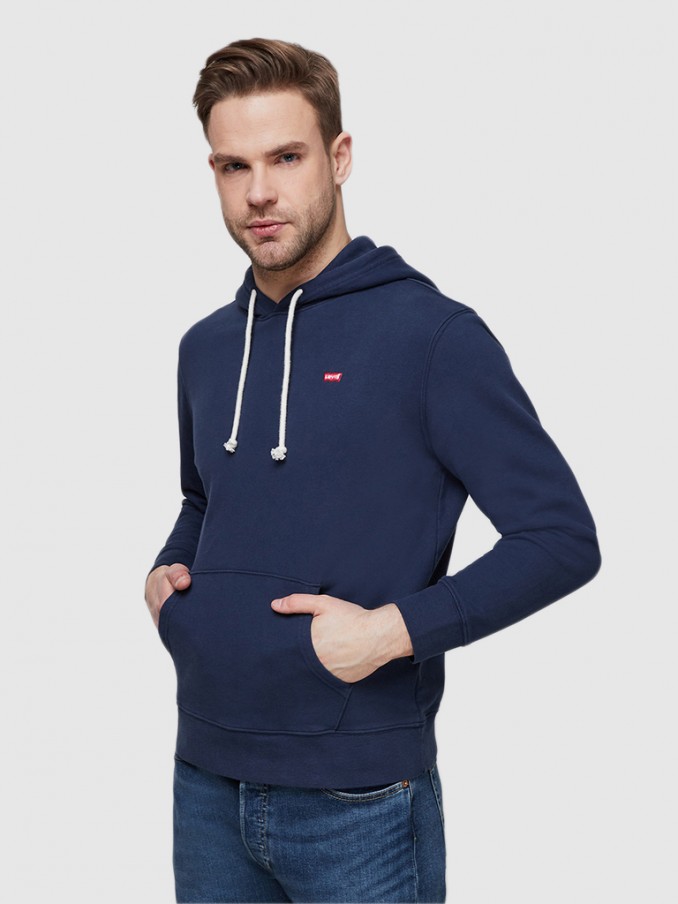 Sweatshirt Man Navy Blue Levis