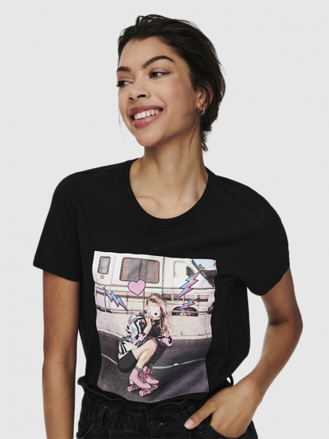 Camiseta Mujer Negro Only