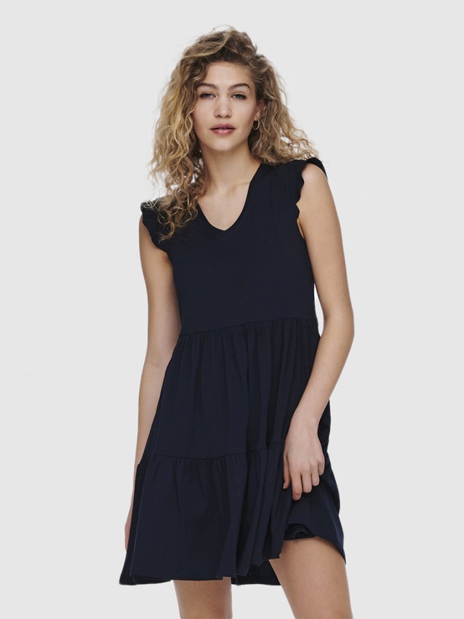 Dress Woman Navy Blue Only